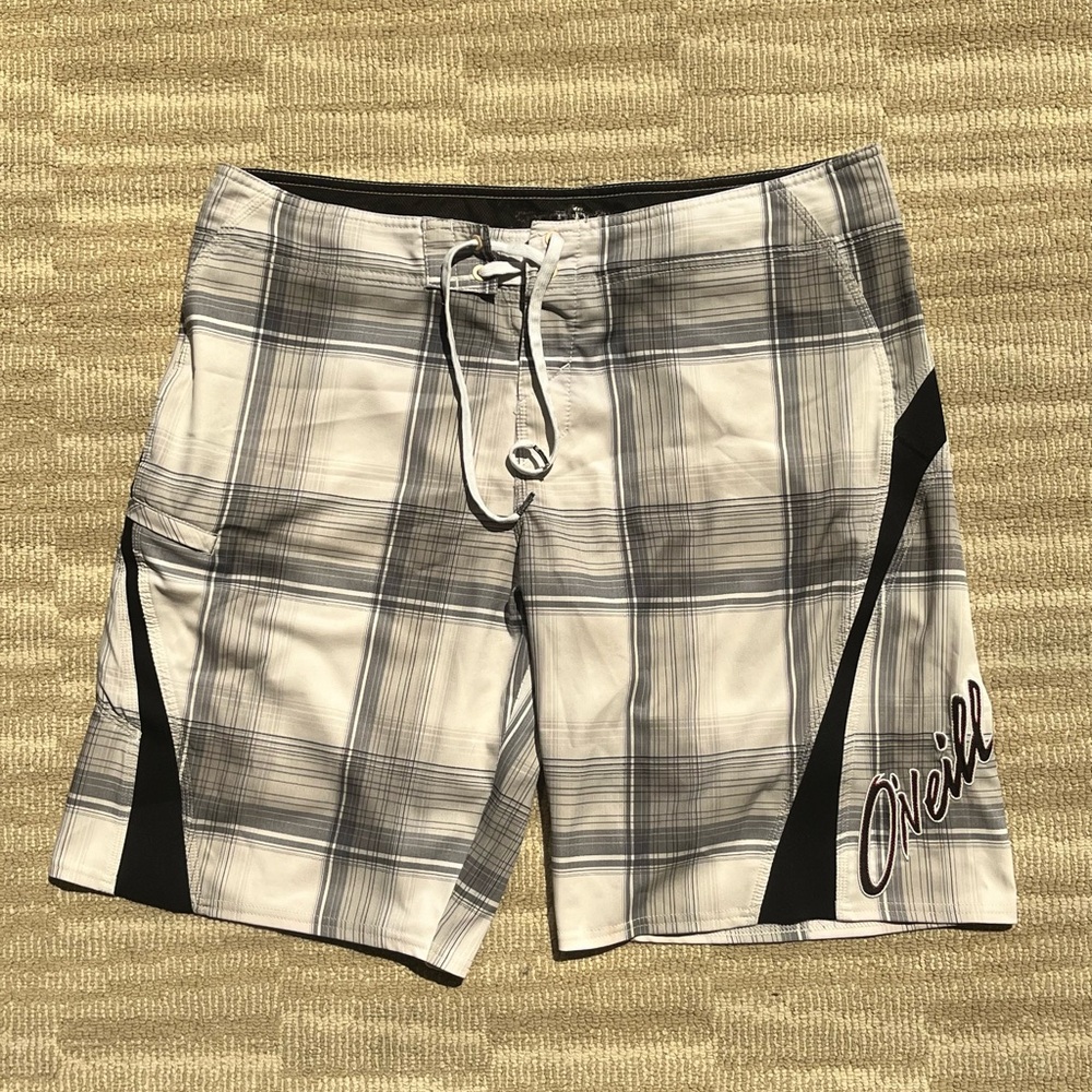O'Neill Black and White Board Shorts Swimwear